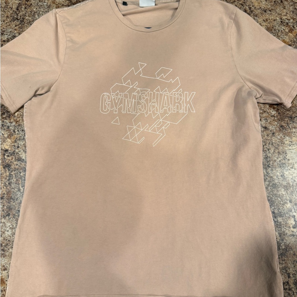 Gymshark Men's Tan Geometric Tee